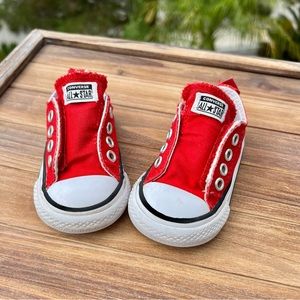 Converse Chuck Taylor CTAS Simple Slip Varsity Red White Slip Laceless Infant 3